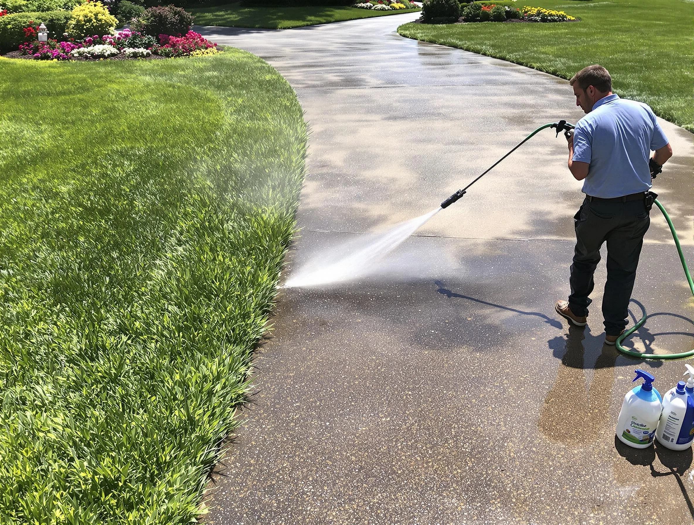 Before and after pressure washing by Euclid Power Washing in Euclid